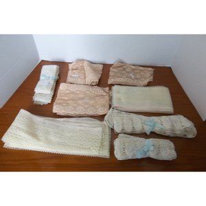 Lot Antique & Vintage Lace Trim Crafts Doll Clothes Sewing Crochet Doily 20+ Yds